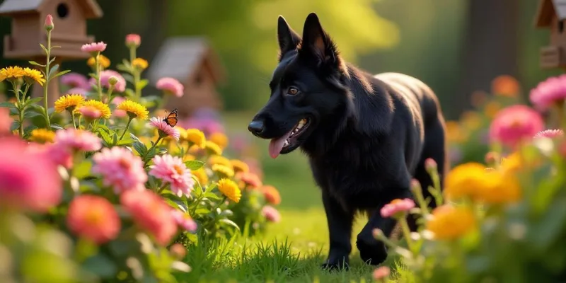 Nice Black Long Coat German Shepherd