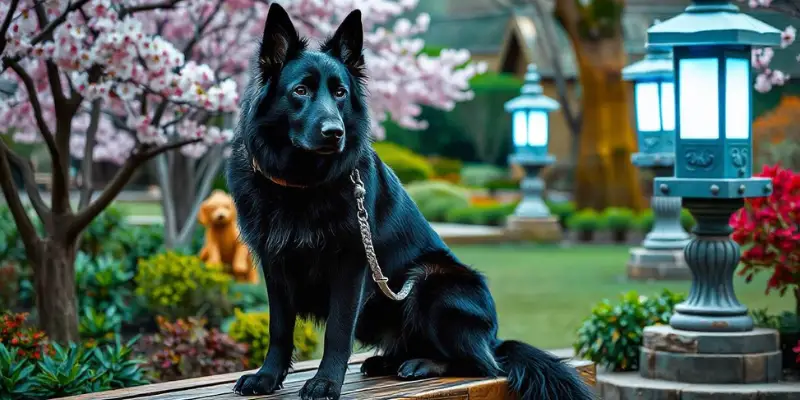 Perfect Black Long Coat German Shepherd