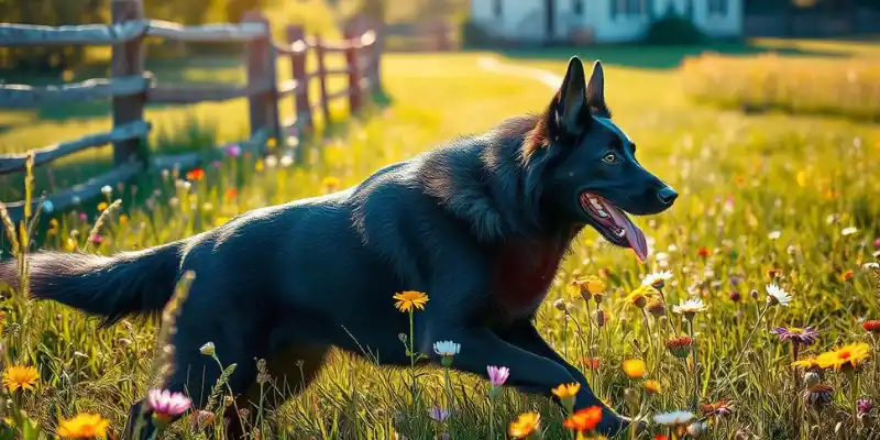 Pure Black German Shepherd Dog