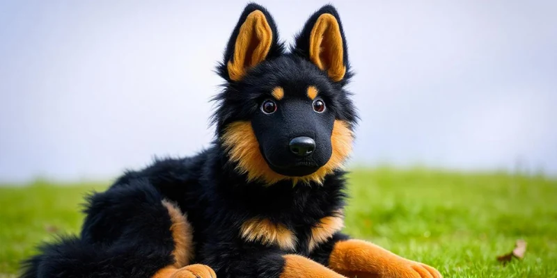 Solid  Black German Shepherd Plush