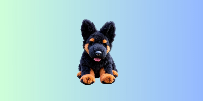 Tips of Black German Shepherd Stuffed Animal